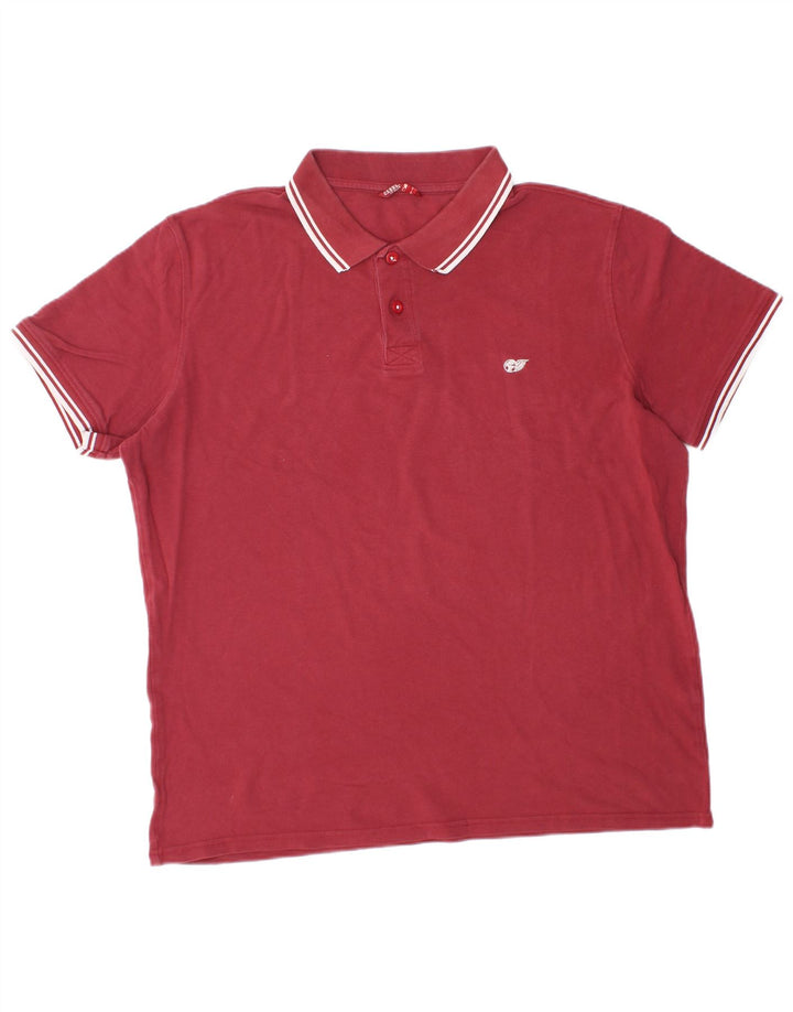CARRERA Mens Regular Fit Polo Shirt 2XL Maroon Cotton
