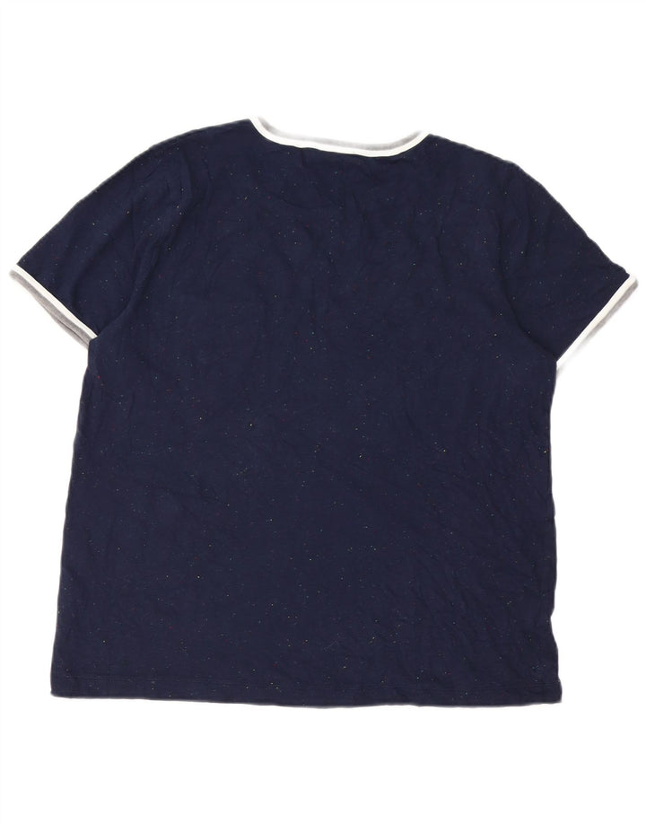 J. Crew Camiseta para mujer Top UK 40 Grande Algodón moteado azul marino