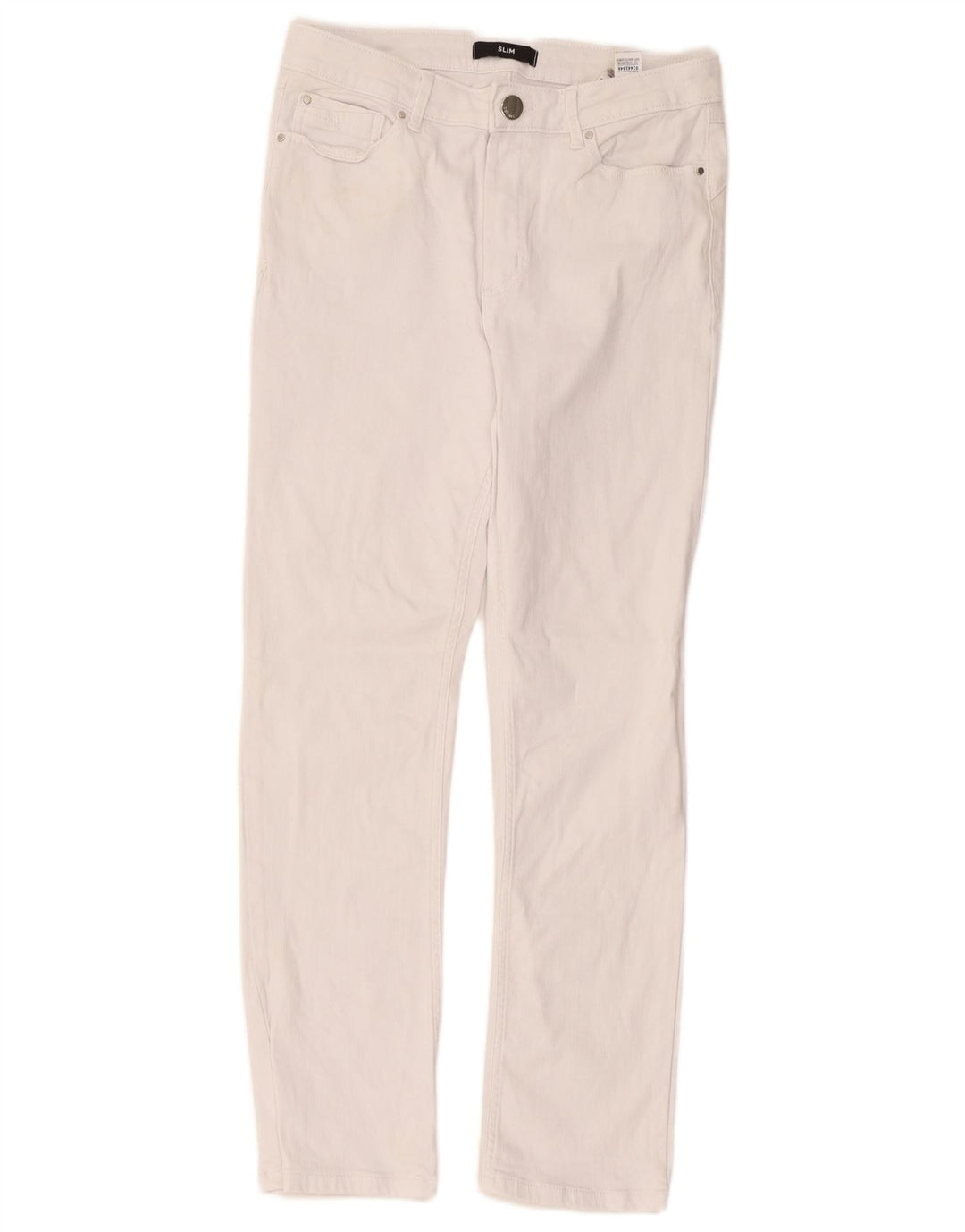 Marks & Spencer Vaqueros ajustados para mujer UK 12 Medium W30 L27 Algodón blanco