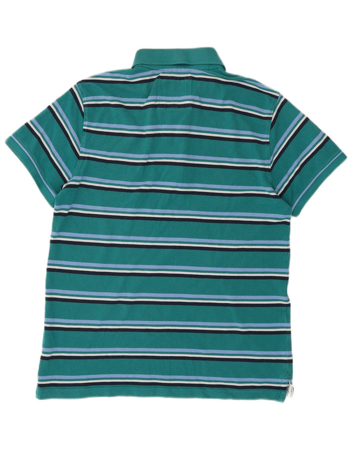 CREW CLOTHING Polo para hombre de algodón a rayas verde medio