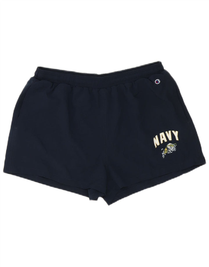 Champion Pantalones cortos deportivos gráficos para mujer UK 12 Medio azul marino Poliéster