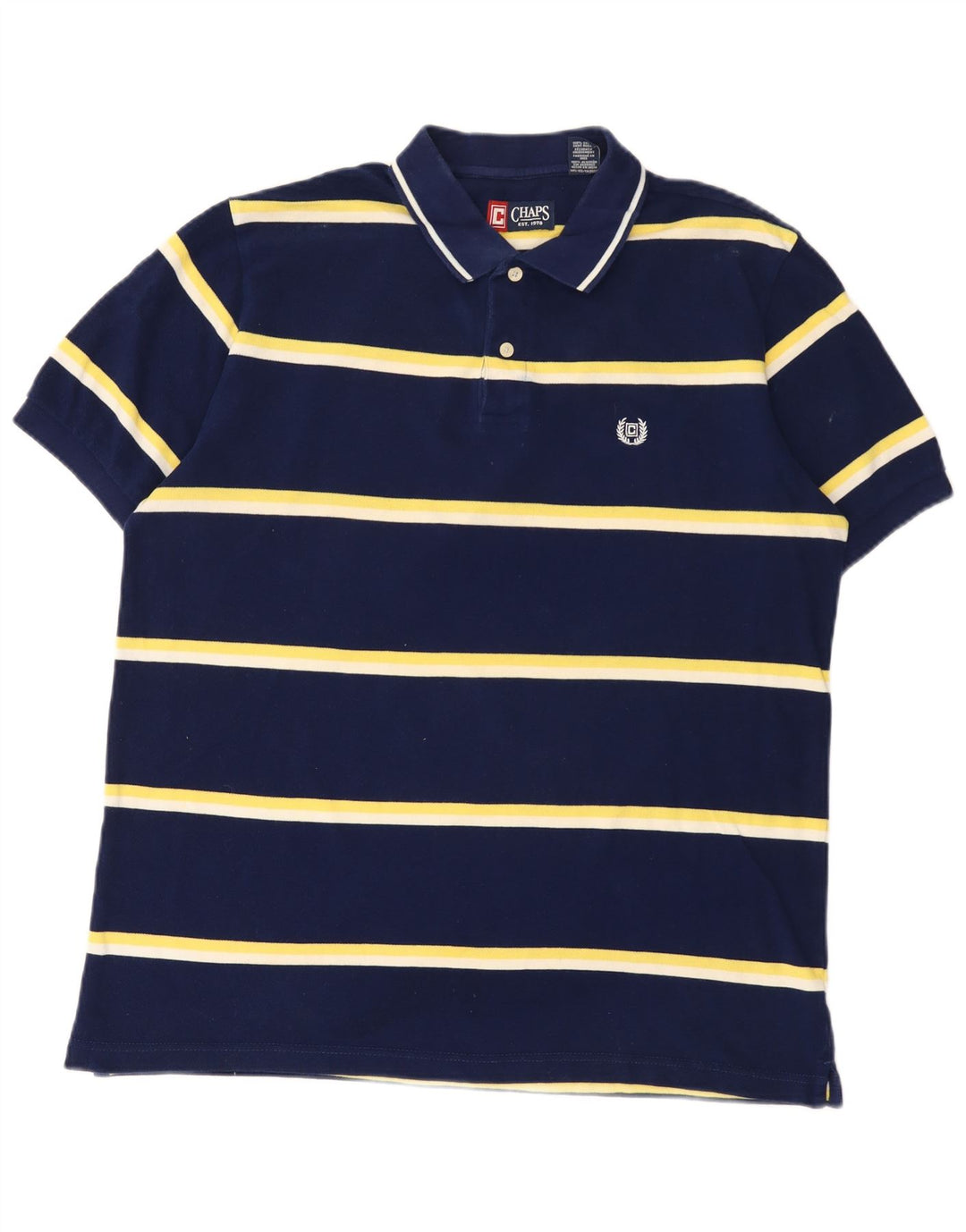 Chaps Polo para hombre grande de algodón a rayas azul marino