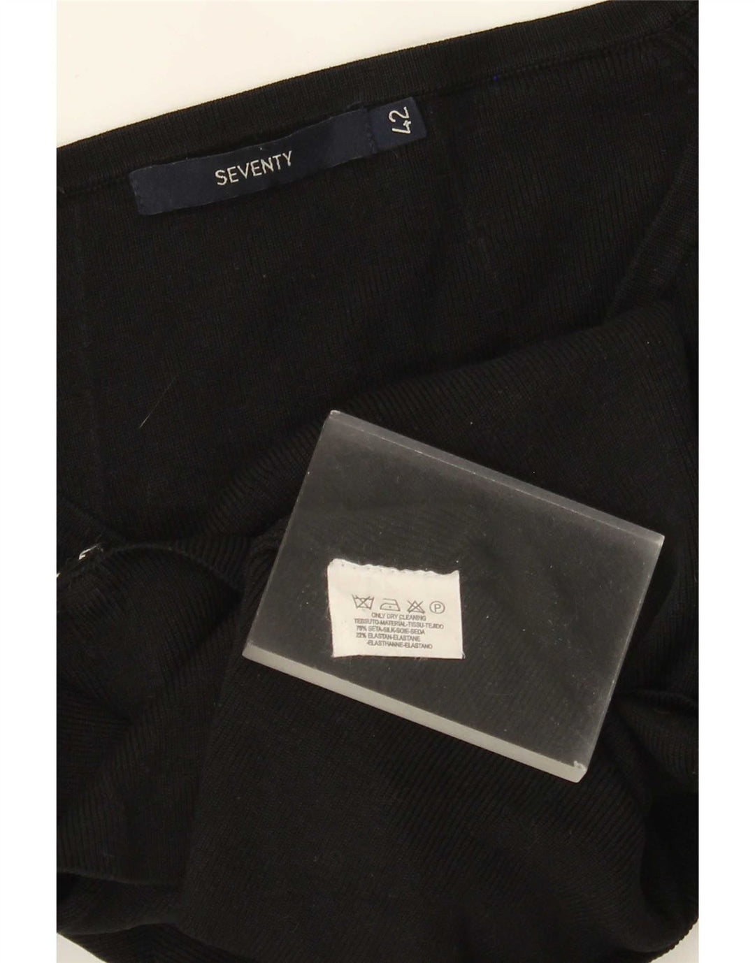 Seventy Suéter Cárdigan Corto Para Mujer IT 42 Medium Black Seda