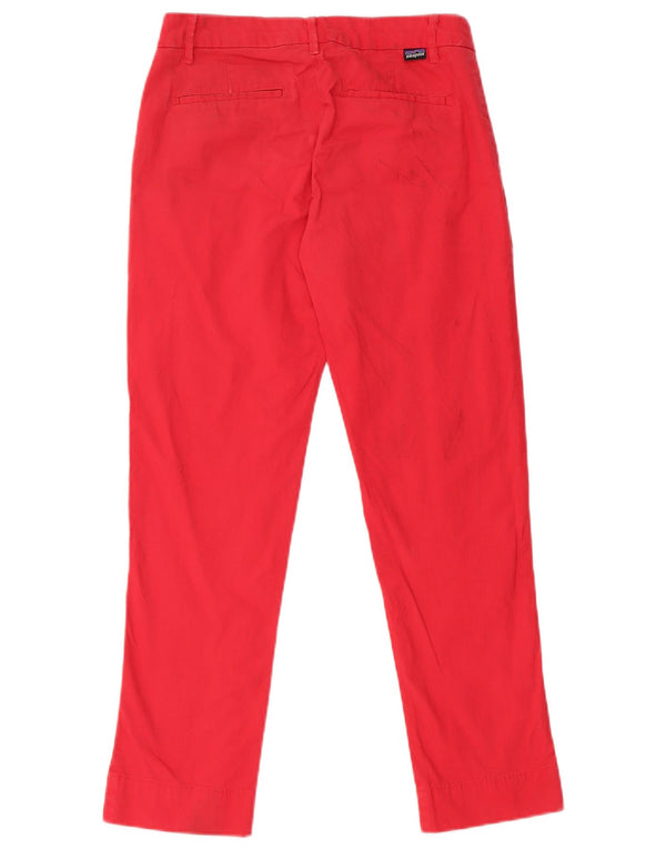 Patagonia Mujer Slim Chino Pantalones US 0 XS W28 L26 Algodón Rojo