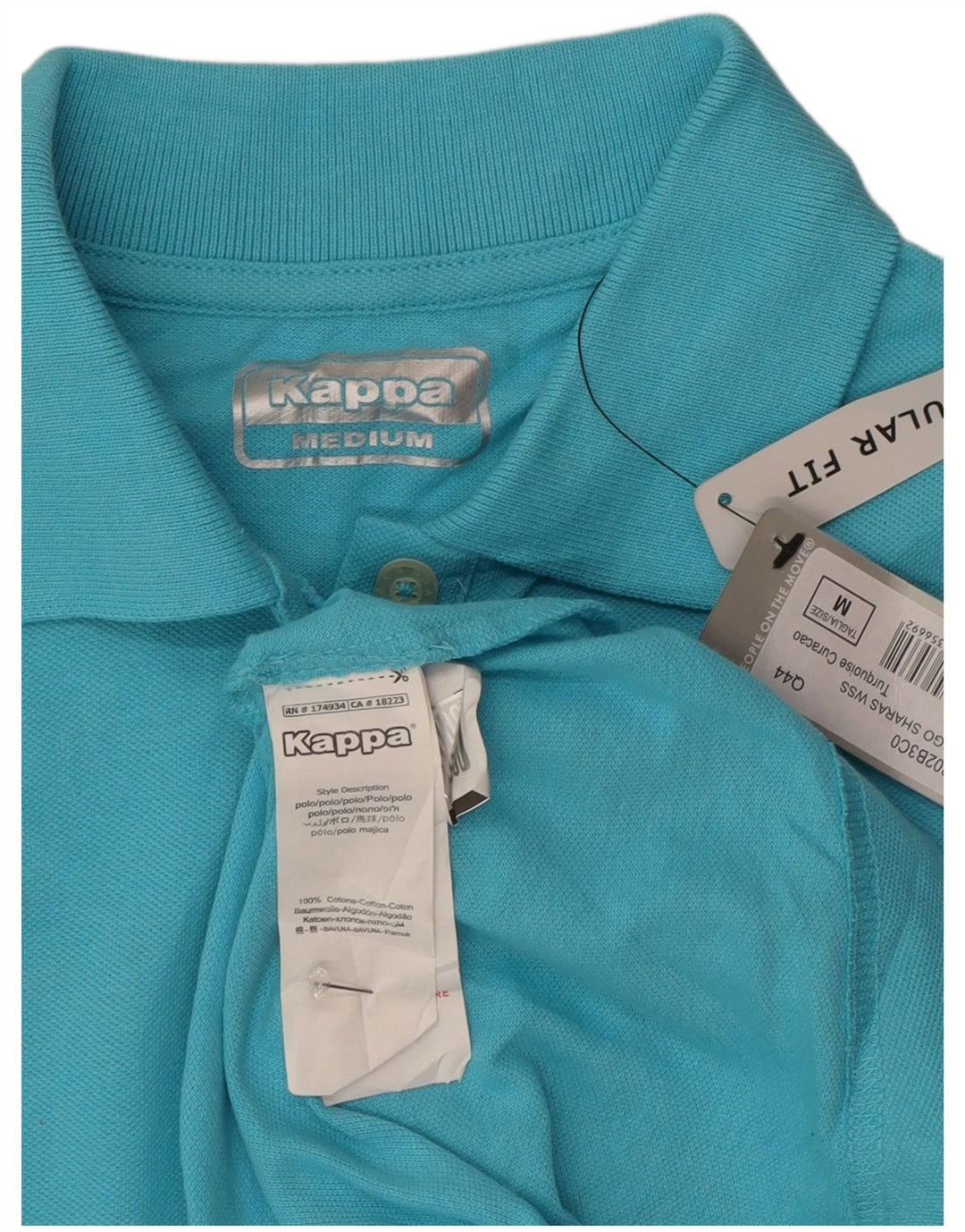 Kappa Polo de ajuste regular para mujer UK 44 Algodón azul medio