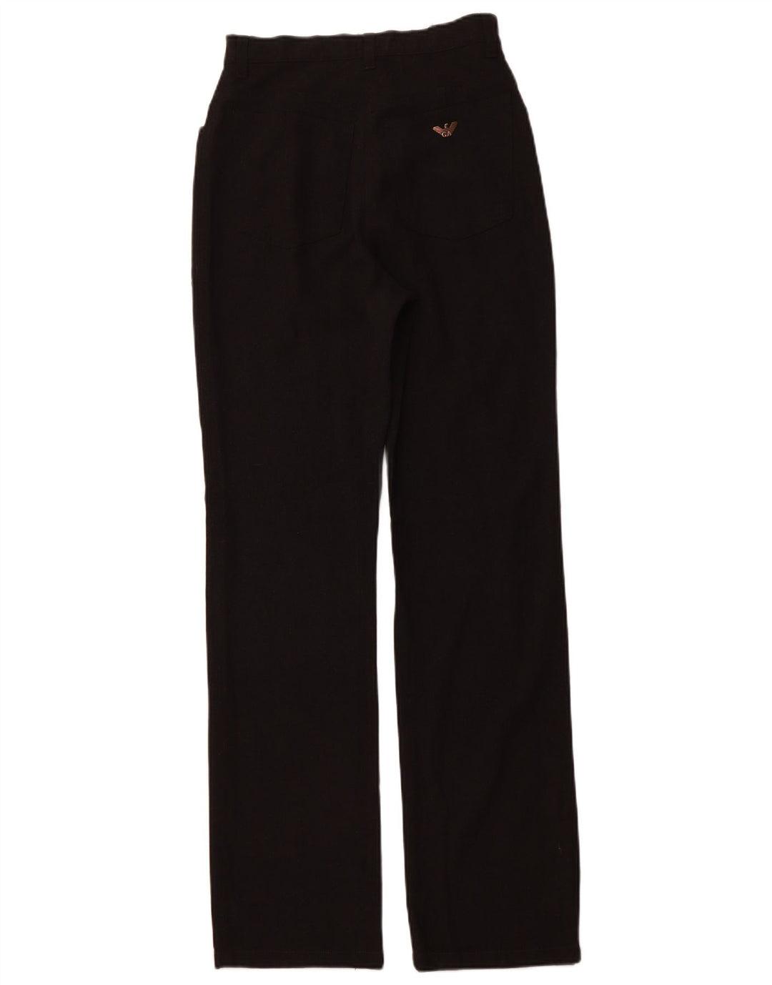 ARMANI Pantalón Casual Recto De Talle Alto W30 L32 Poliéster Negro Mujer