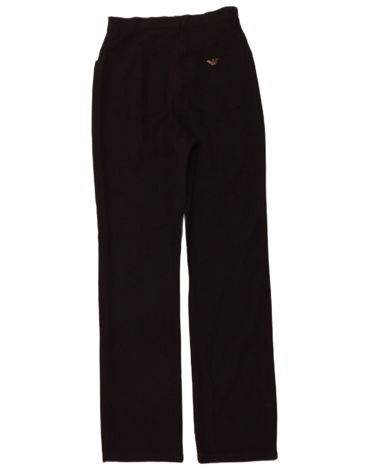 ARMANI Pantalón Casual Recto De Talle Alto W30 L32 Poliéster Negro Mujer