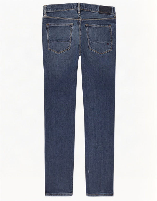 Tommy Hilfiger Mens Bleecker Distressed Slim Jeans W32 L32 Navy Blue Cotton