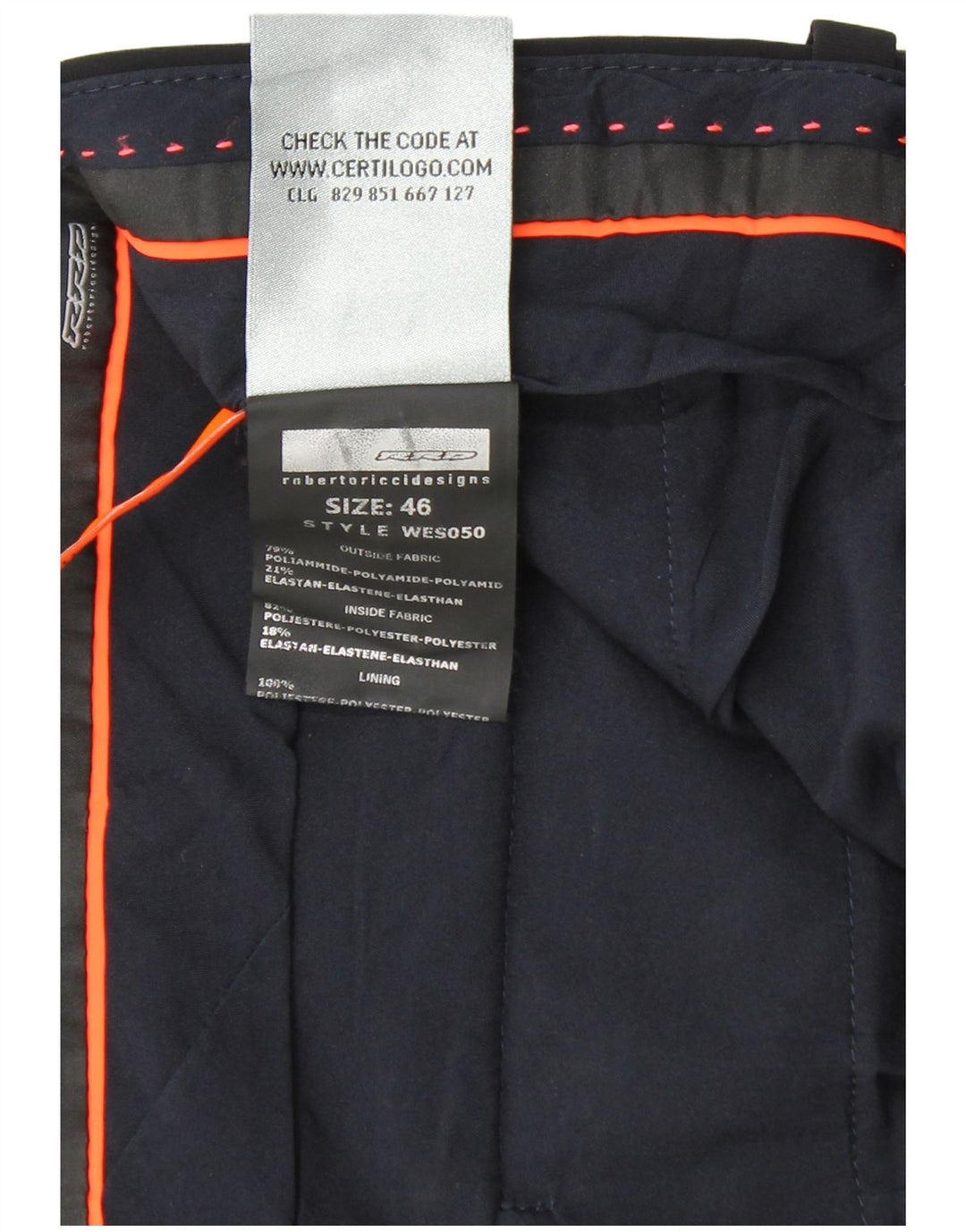 RRD Womens Slim Chino Trousers IT 46 Large W32 L30 Black Polyamide
