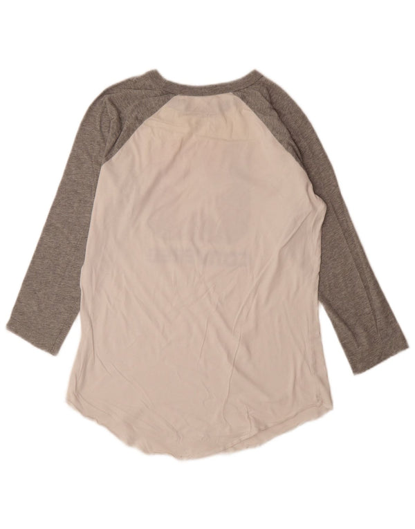 Converse Mujer Gráfico Top Manga 3/4 UK 6 XS Blanco Colorblock