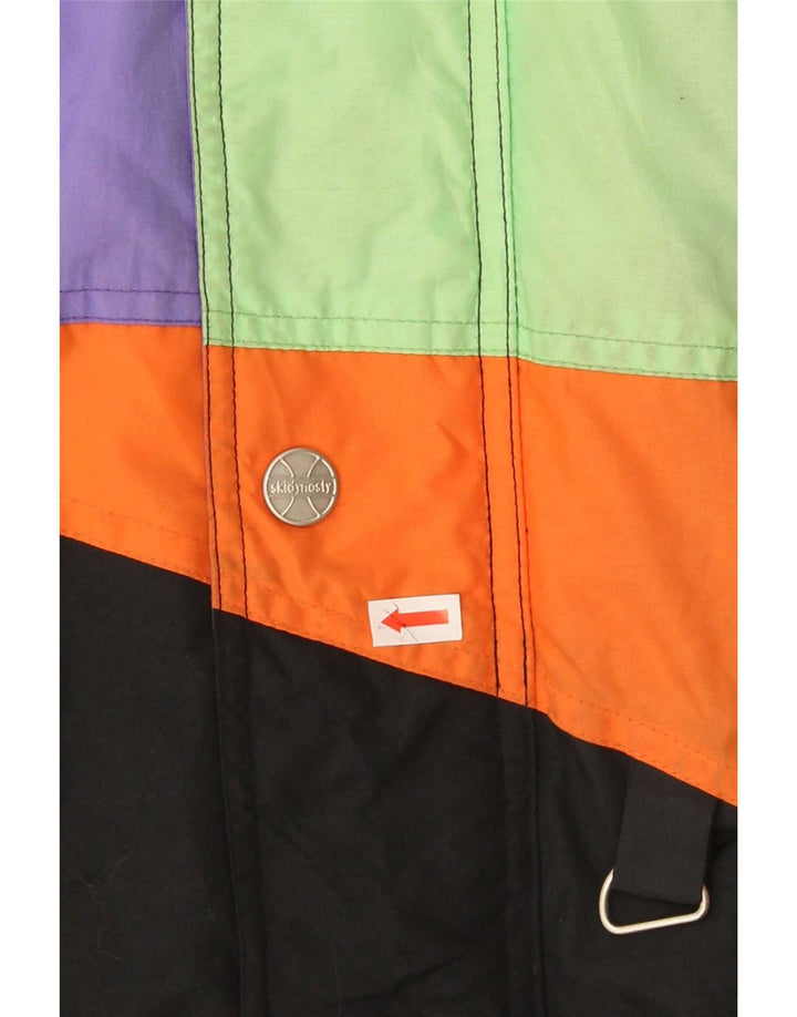 Vintage hombres suelta ajuste chaqueta de esquí Reino Unido 40 gran bloque de color multicolor