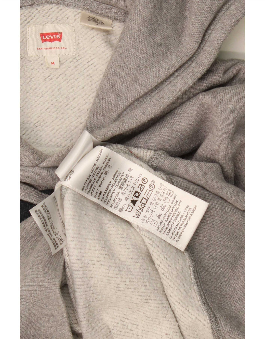 Levi's Hombre Sudadera Con Capucha Gráfica De Algodón Moteado Gris Medio