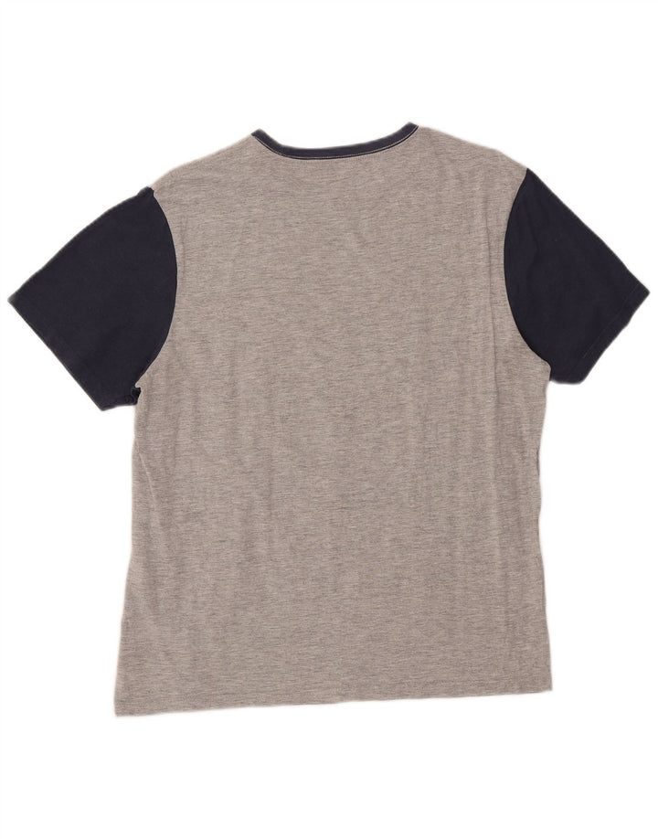 Volcom Camiseta gráfica para hombre Top grande gris color block algodón