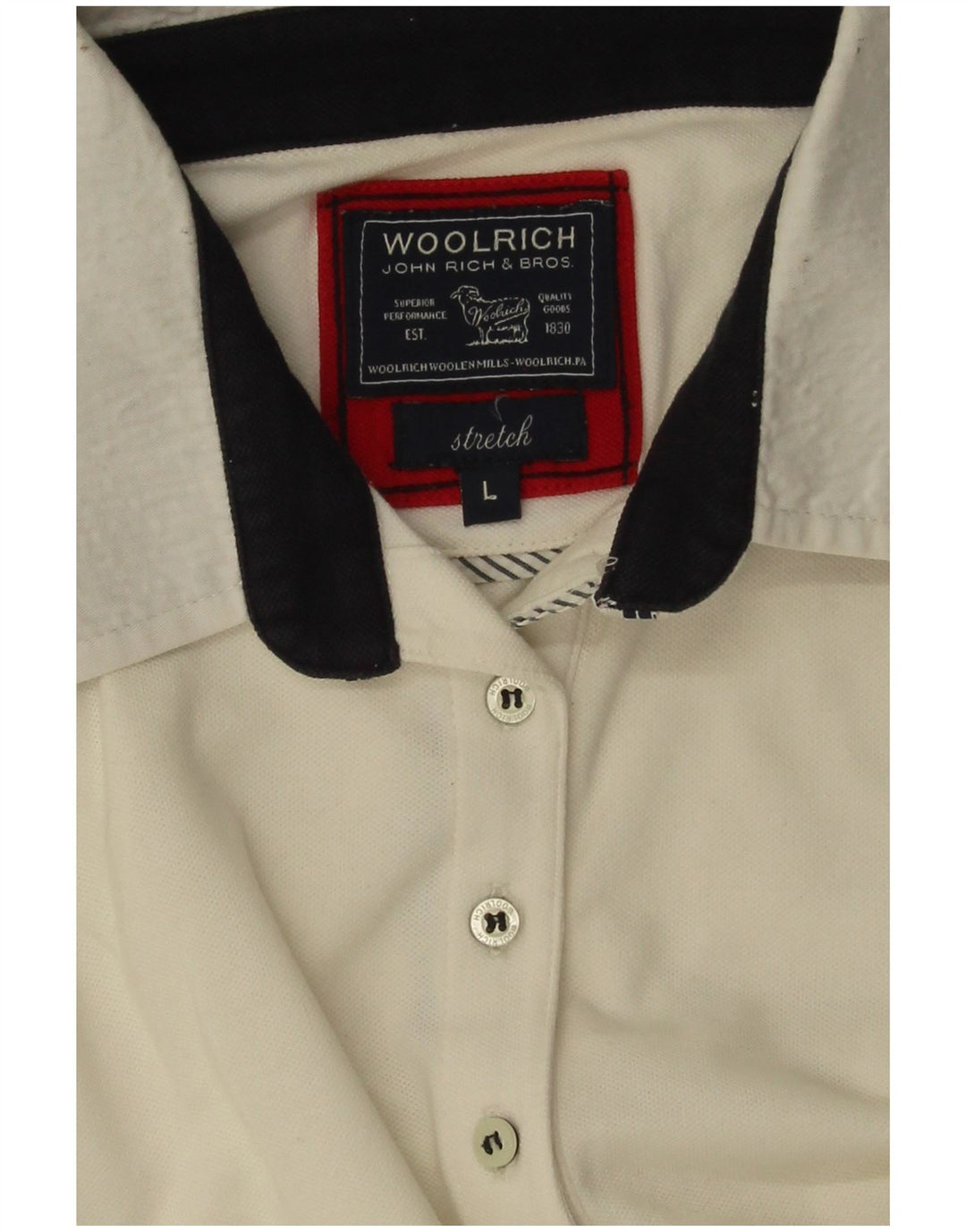 Woolrich Polo para mujer UK 44 Grande Blanco roto