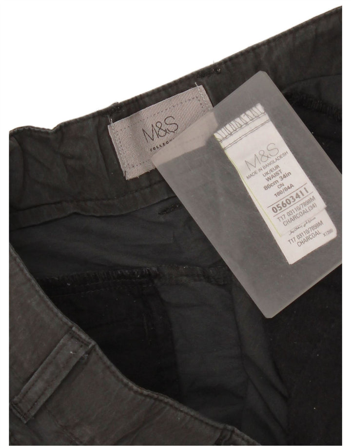 Marks & Spencer Pantalones cortos tipo cargo para hombre W34 Algodón gris grande