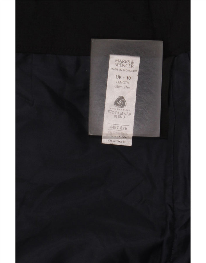 Marks & Spencer Falda lápiz para mujer UK 10 Small W28 Poliéster azul marino