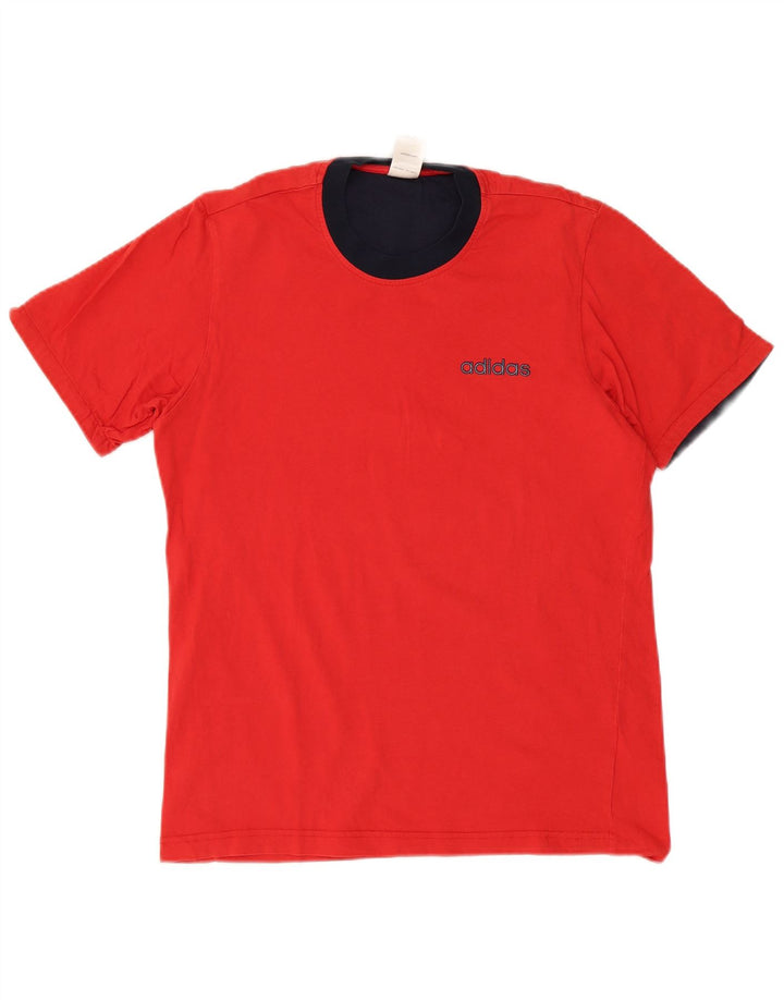 Adidas - Camiseta gráfica para hombre, color rojo medio, algodón