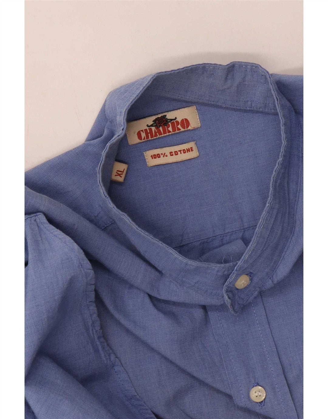 Camisa Charro Hombre XL Algodón Azul