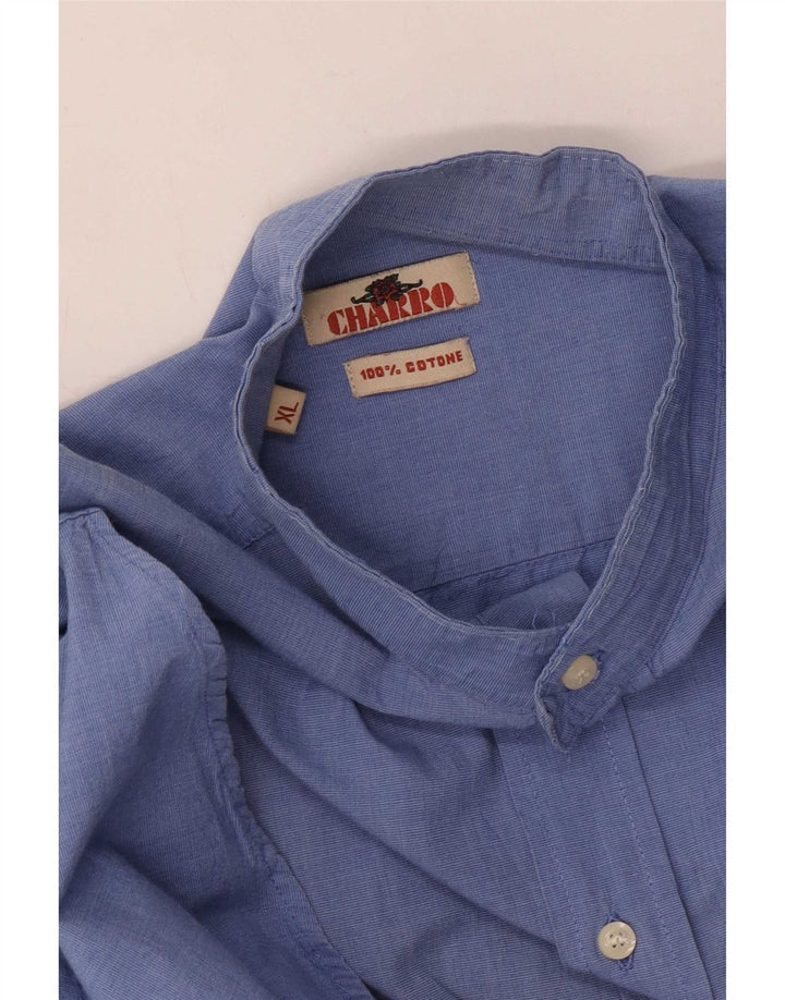 Camisa Charro Hombre XL Algodón Azul