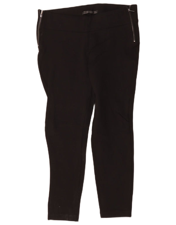 Zara Mujer Trafaluc Slim Casual Pantalones Grande W30 L26 Viscosa Negra