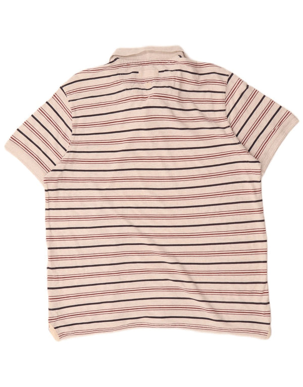 Polo para hombre Fat Face XL de algodón a rayas grises