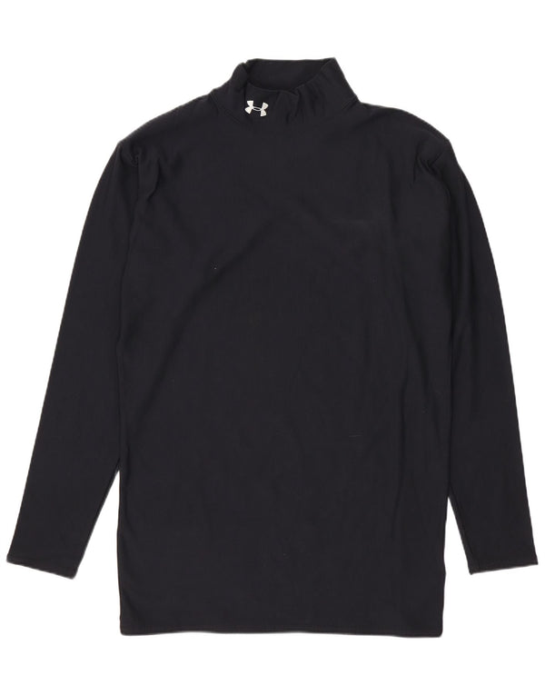 Under Armour Mens Top Long Sleeve Medium Navy Blue Nylon