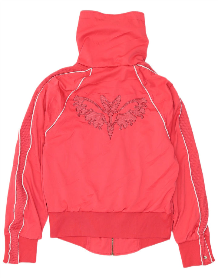PUMA Chaqueta superior de chándal gráfico para mujer UK 12 Poliéster rojo mediano