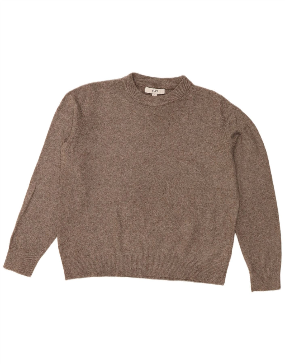 Marks & Spencer Jersey de cuello redondo para mujer UK 44 Poliéster gris medio