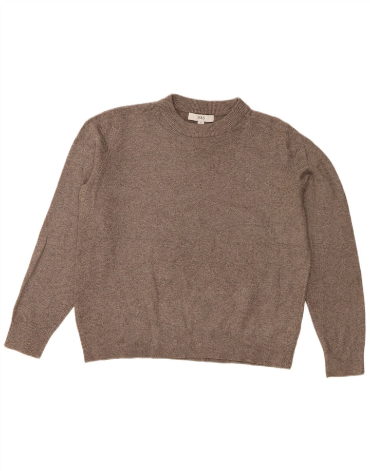 Marks & Spencer Jersey de cuello redondo para mujer UK 44 Poliéster gris medio