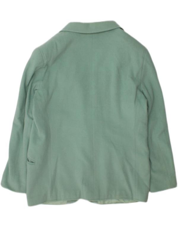 Vintage mujer 1 botón Blazer chaqueta Reino Unido 18 XL lana verde
