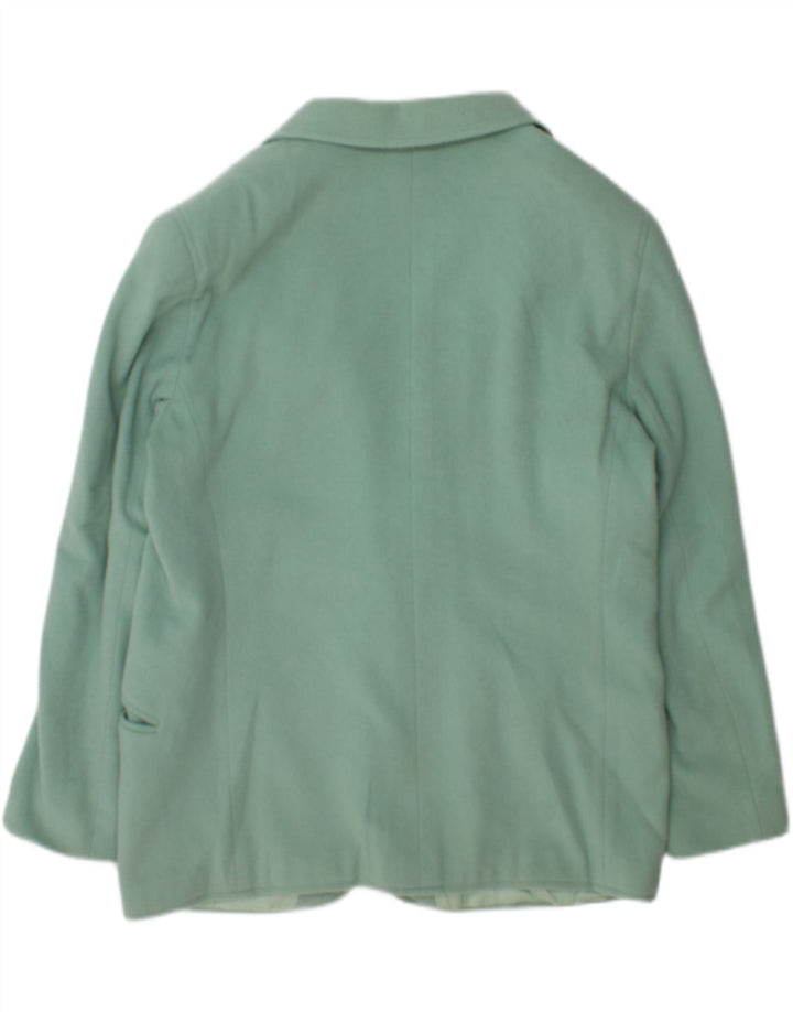 Vintage mujer 1 botón Blazer chaqueta Reino Unido 18 XL lana verde