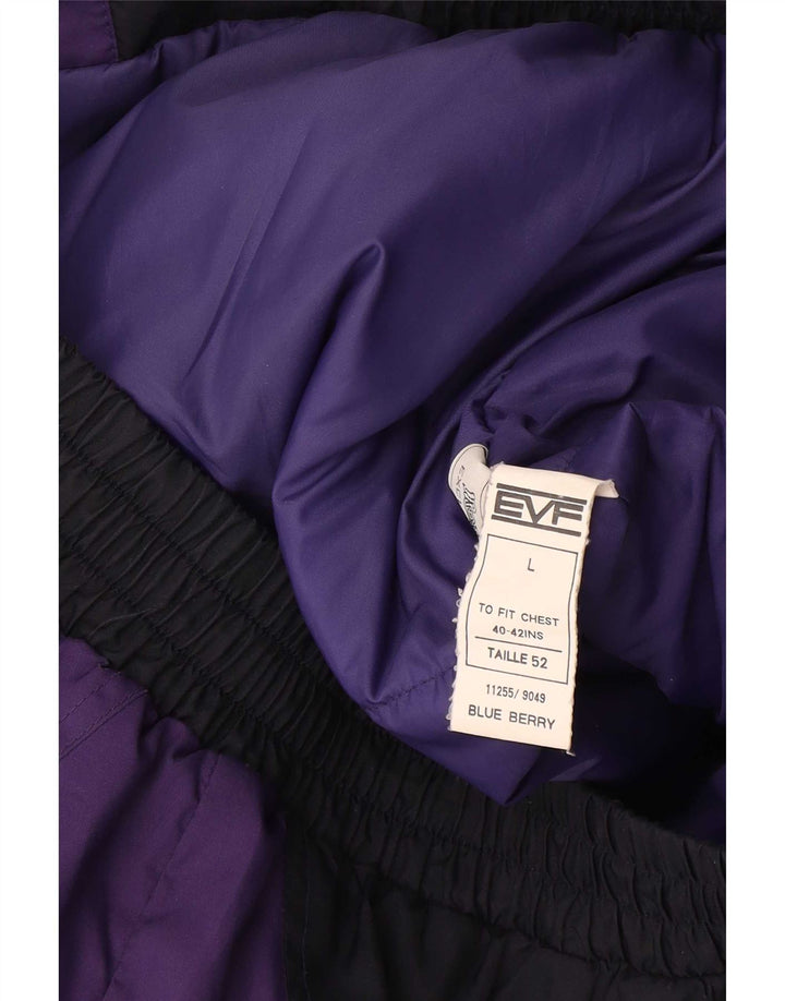 EVF Chaqueta de esquí con capucha para hombre UK 40 Large Púrpura Colorblock Poliéster