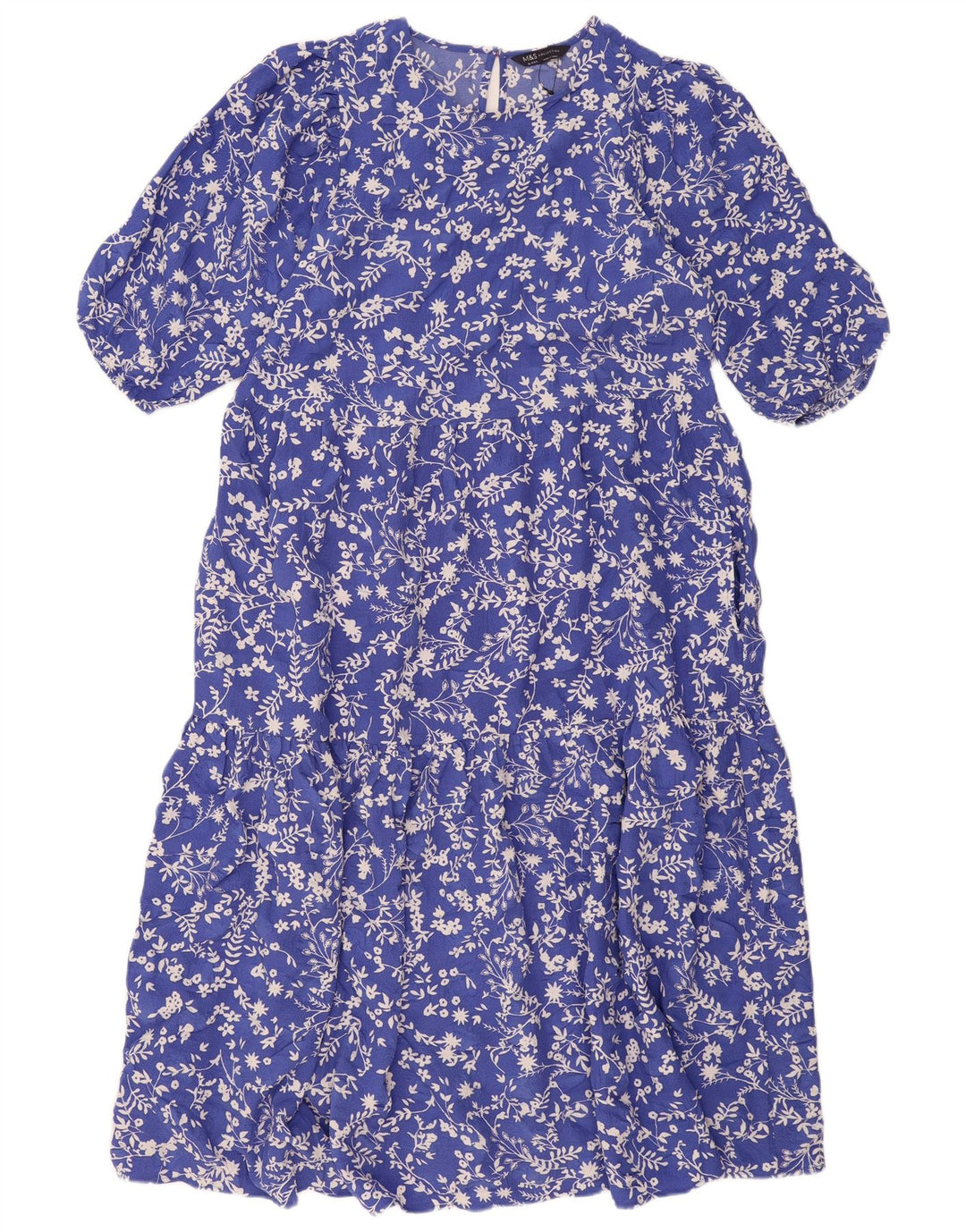 MARKS & SPENCER Vestido largo regular para mujer UK 46 Grande Azul Floral