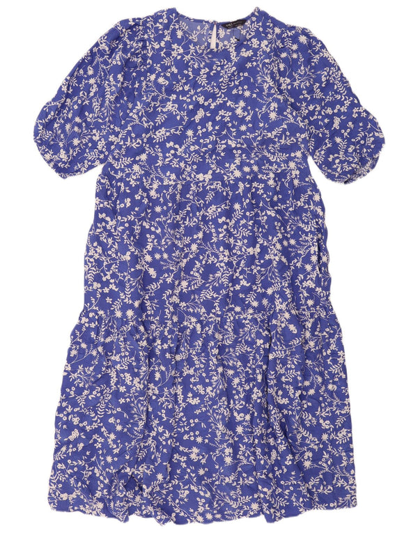 MARKS & SPENCER Vestido largo regular para mujer UK 46 Grande Azul Floral