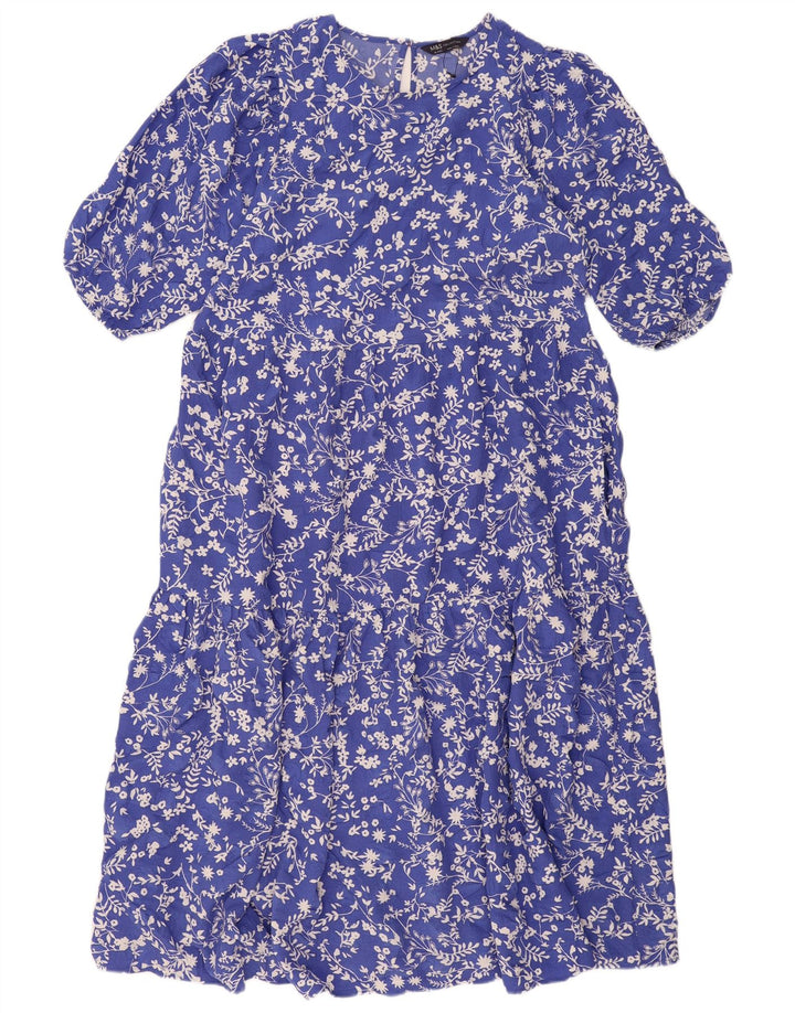 MARKS & SPENCER Vestido largo regular para mujer UK 46 Grande Azul Floral
