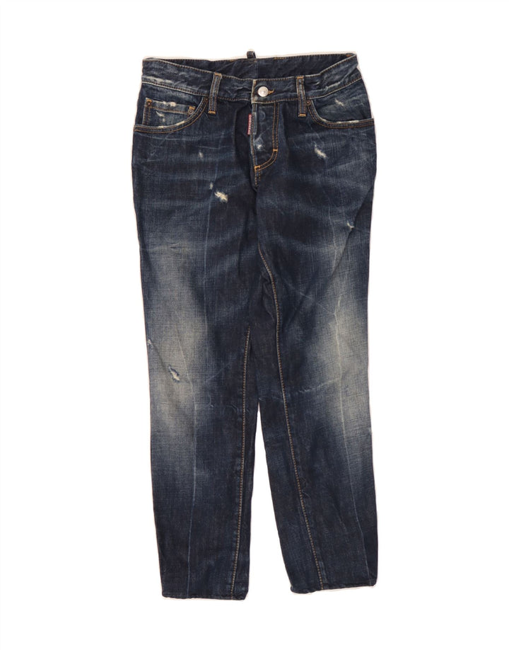 DSQUARED2 Mens Straight Jeans IT 46 Small W28 L27 Navy Blue Cotton Vintage Dsquared2 and Second-Hand Dsquared2 from Messina Hembry 
