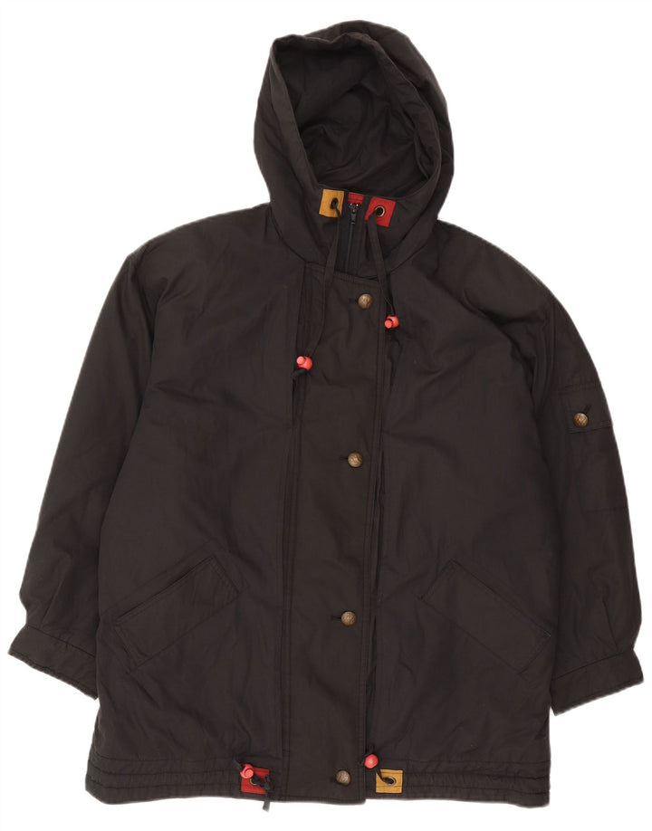 C & A - Chaqueta cortavientos extragrande con capucha para mujer, talla 40, talla M, color negro
