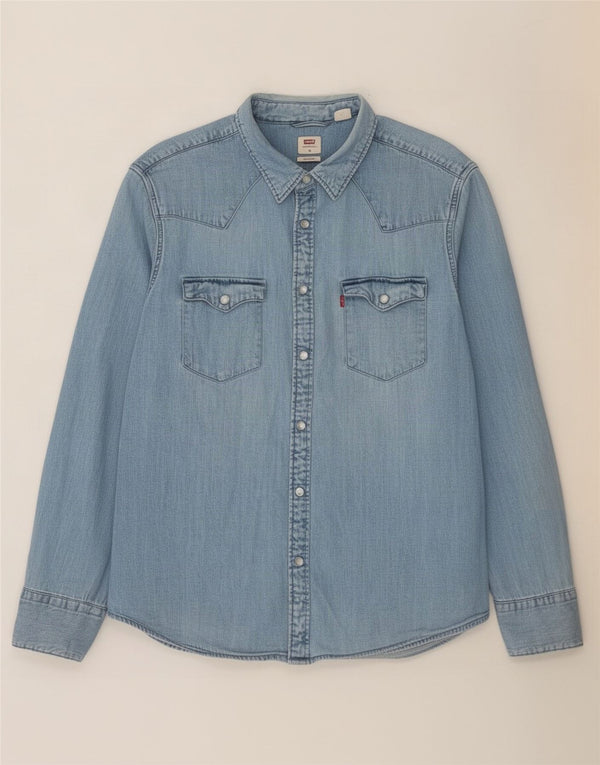Levi's Camisa vaquera de ajuste estándar para hombre XL Azul