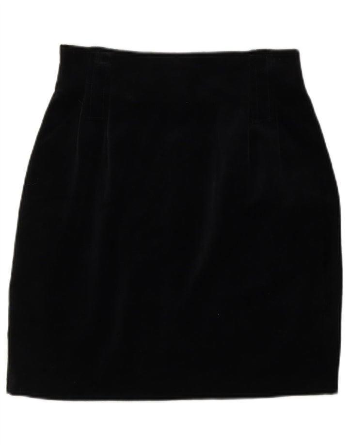 VINTAGE Falda lápiz para mujer pequeña W24 Algodón negro