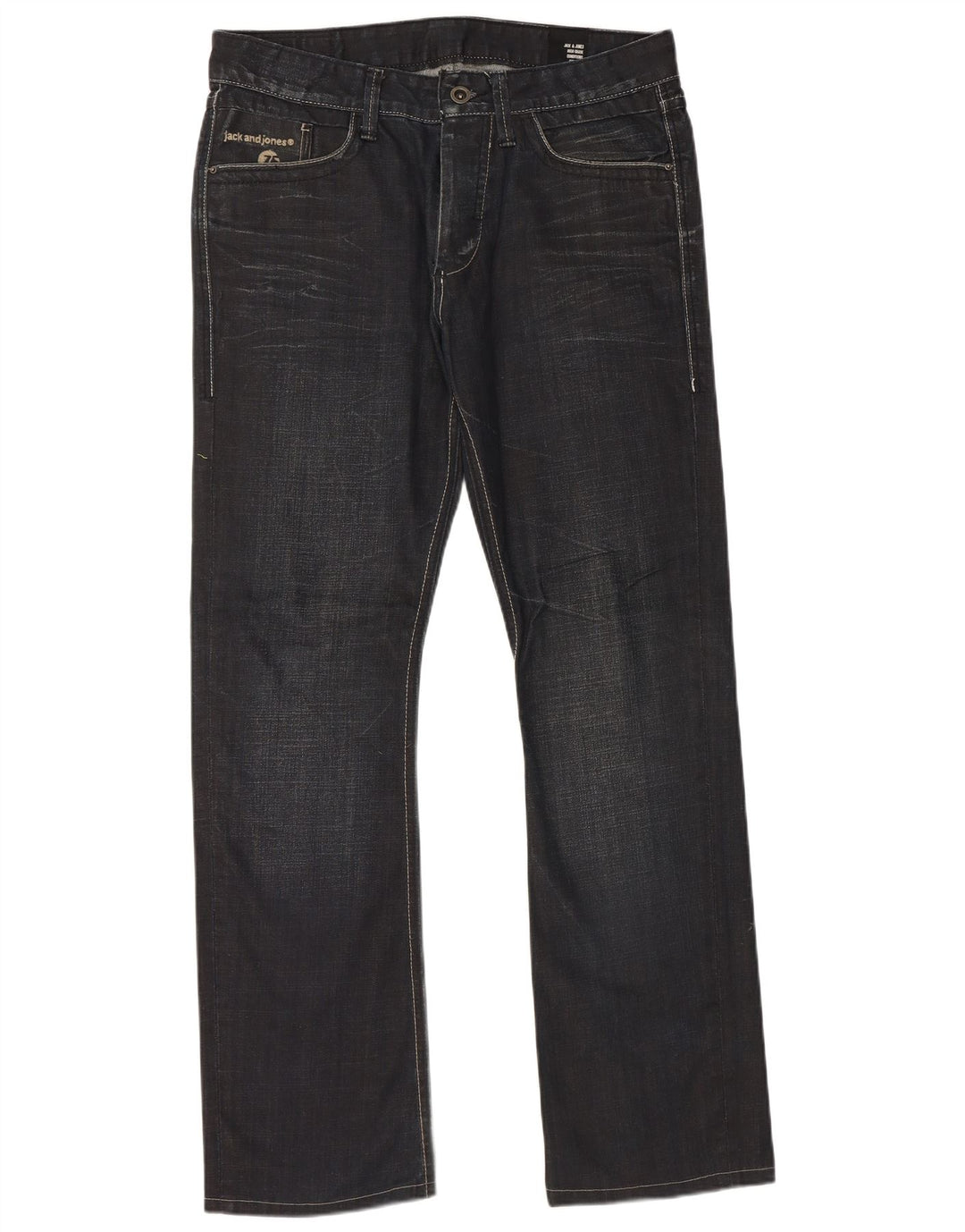 JACK & JONES Vaqueros rectos para hombre W32 L34 Azul marino Algodón