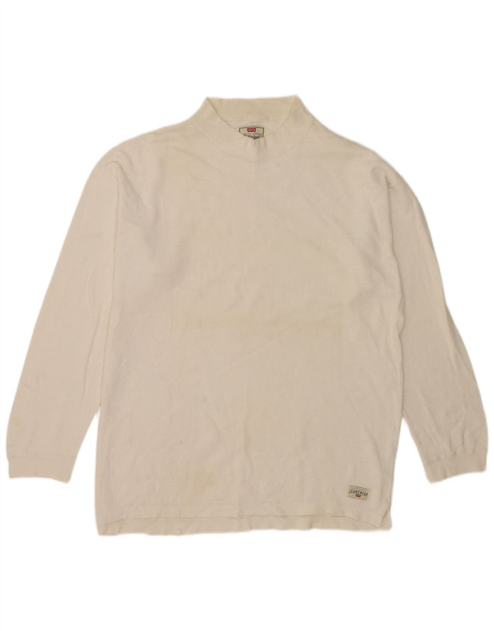 Levi's Mens Top Manga Larga Grande Blanco