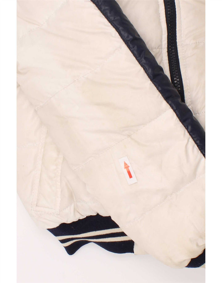 Fay Chaqueta Acolchada Reversible con Capucha para Niños 7-8 Años Azul Marino Rayas