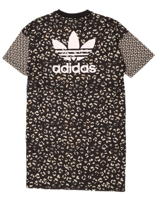 Adidas Vestido de camiseta gráfico para mujer UK 10 Small Multicolor Hawaiian