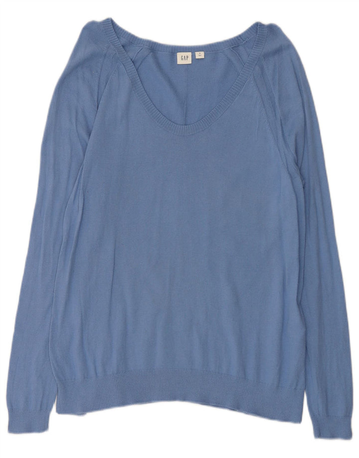 Gap Jersey con Cuello en V para Mujer UK 44 Algodón Azul Medio