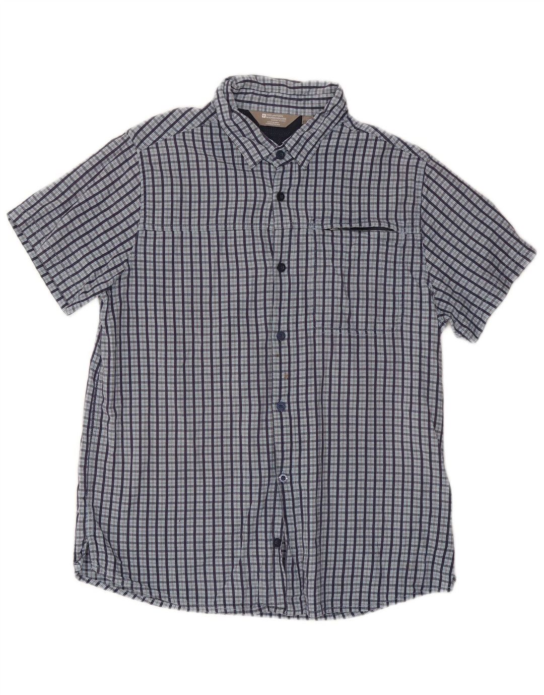 Camisa de manga corta para hombre de Mountain Warehouse con cuadros azules grandes