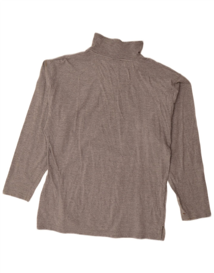 Champion Top con cuello y cremallera para hombre, manga larga, algodón gris grande