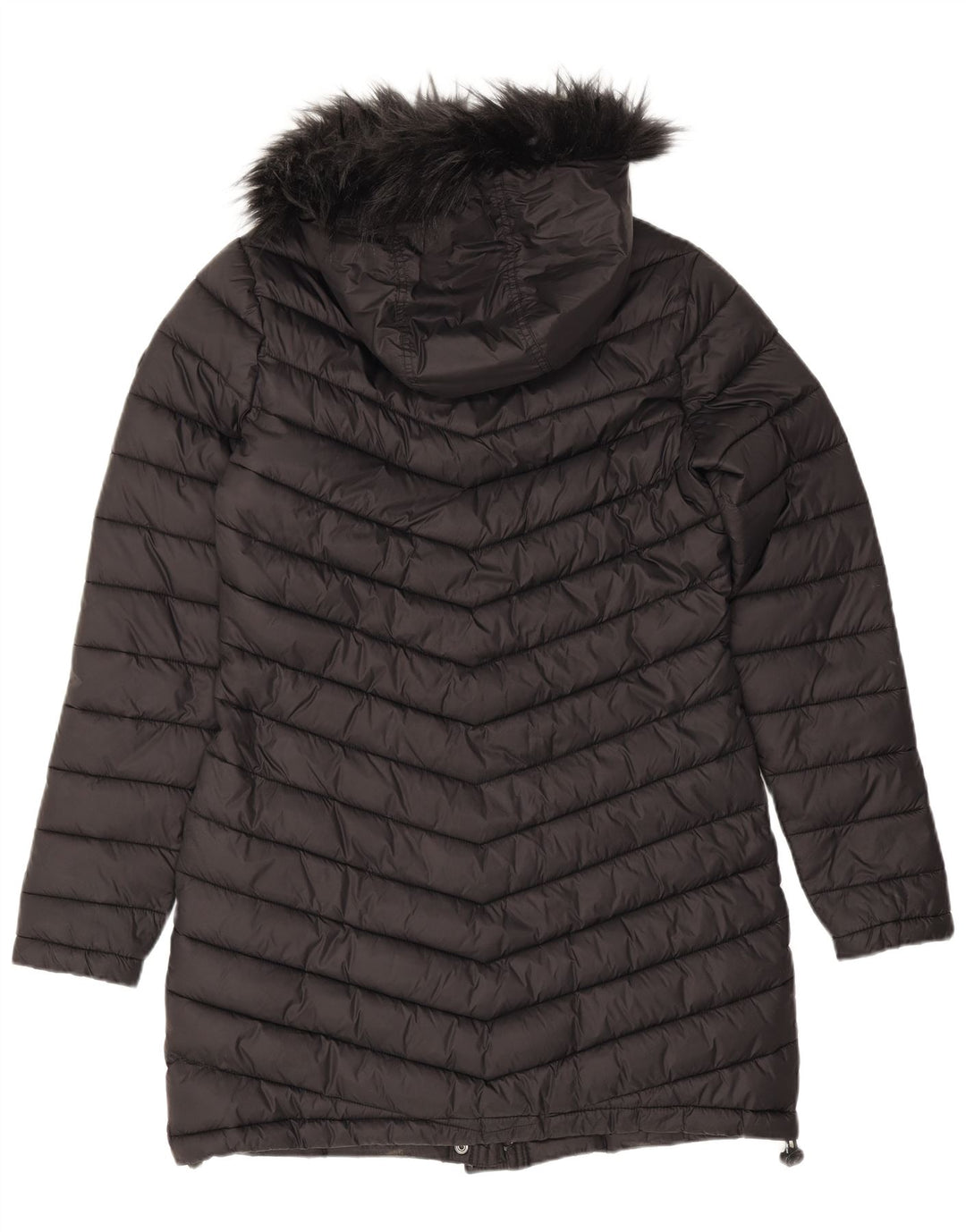 Superdry Abrigo acolchado con capucha para mujer, talla 44, nailon negro mediano