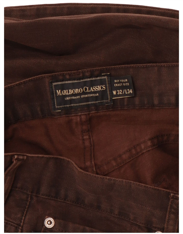 Marlboro Classics Pantalones casuales rectos para hombre W32 L31 Marrón