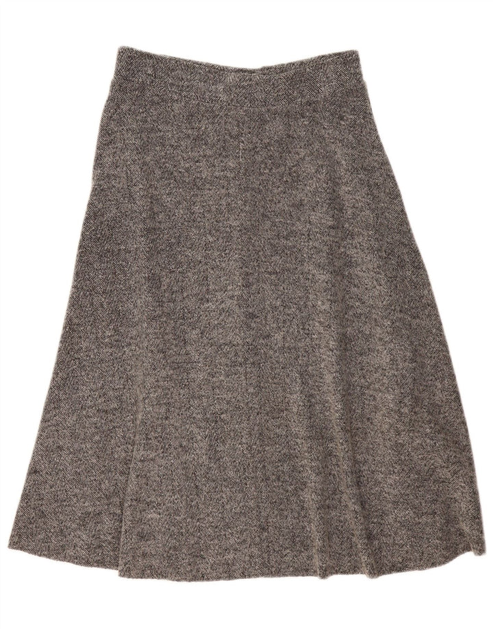 Zara Falda Midi Acampanada Grande W32 Gris Espiga