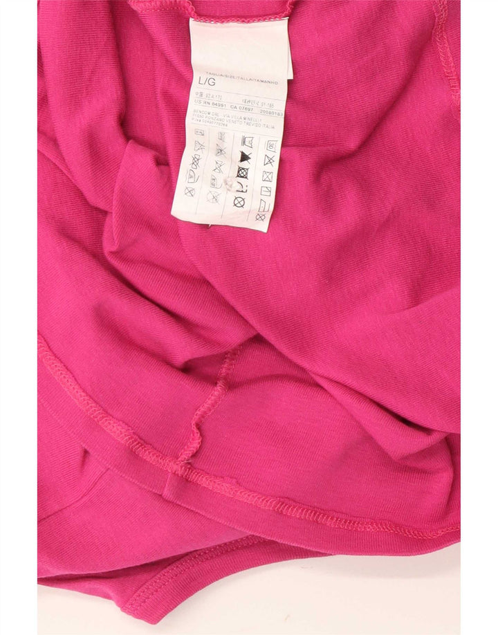 Benetton Camiseta Sin Mangas Mujer UK 44 Grande Algodón Rosa